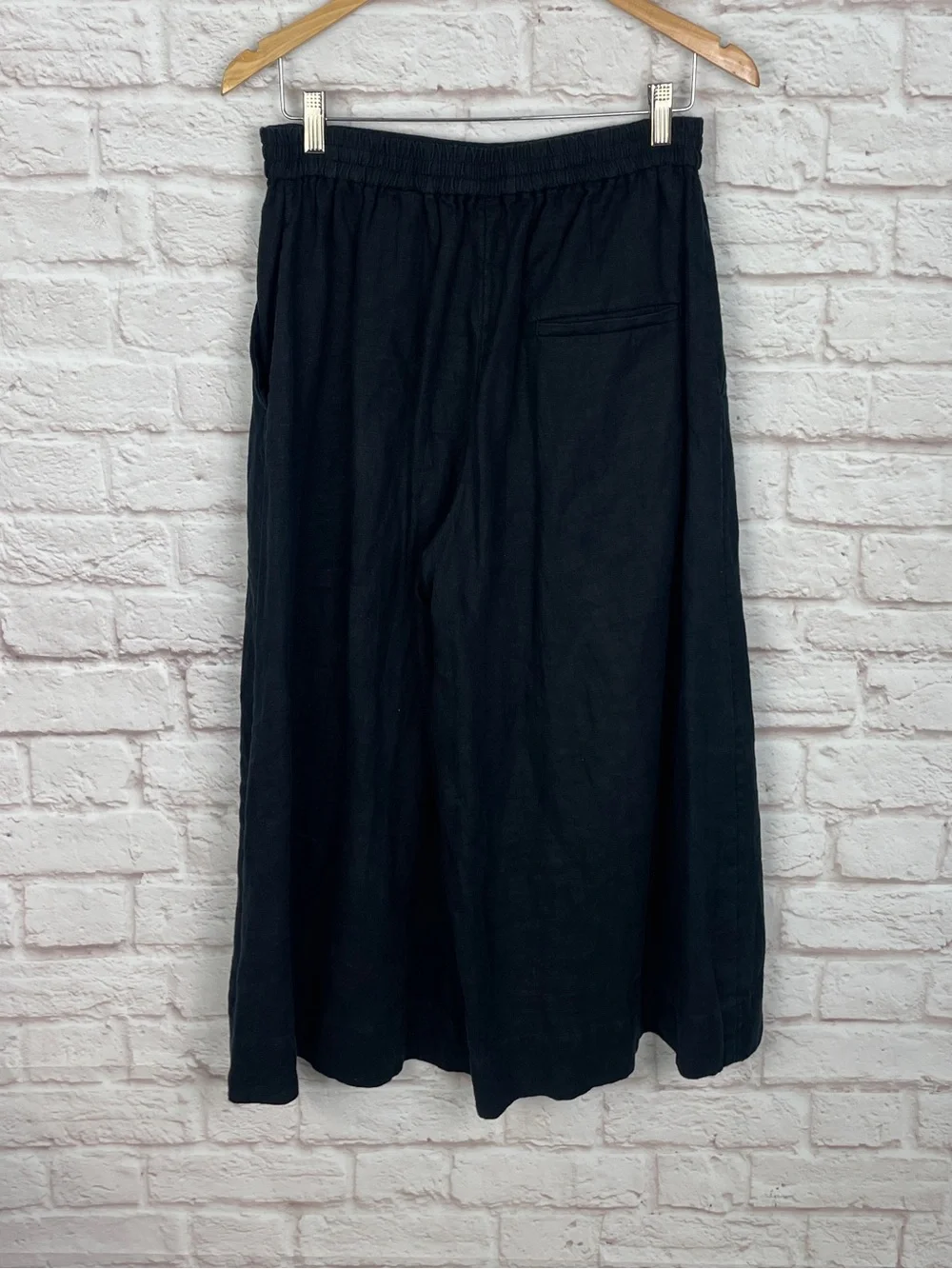 COS Black 100% Linen Wide Leg Pants Size XS